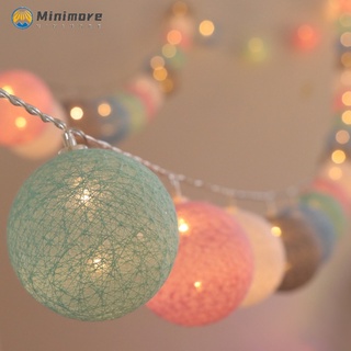 20 leds bola de algodón globo cadena de luces de hadas dormitorio boda fiesta de navidad decoración