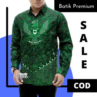 Moderno Garuda motivo Batik camisa hombres manga larga Pekalongan Premium adolescente Batik hombres jóvenes