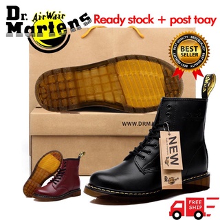 Listo Stock hombres New England Dr.Martens Martin botas de cuero Real botas de tobillo crujiente pareja botas 1460