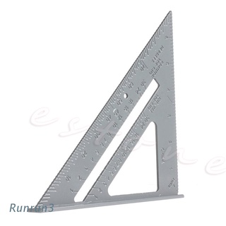 RUN 7" regla de aluminio velocidad cuadrada transportador inglete herramienta de medición carpintero
