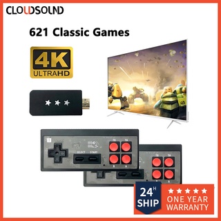 Consola de juegos clásico Retro incorporado 621 juegos 4K HD pantalla TV proyector Monitor con doble reproductor de controlador inalámbrico
