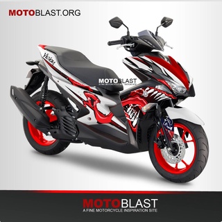 Motoblast AEROX 155 - adhesivo para motocicleta (155, color blanco)