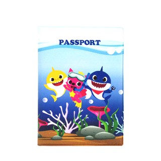 Bebé tiburón personaje pasaporte cubierta libro cubierta pasaporte caso titular documento organizador