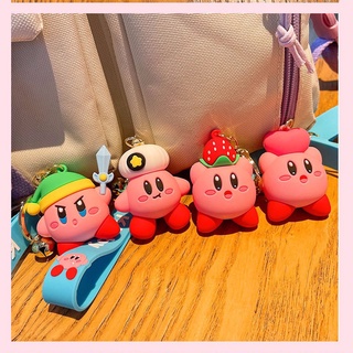 DAVIN Kawaii Pink Kirby Star Accessories Bag Pendant Keychain Gift Animal Pendant Creative Kids Toys Adventure Game Couple Keyring Car Keyring (7)