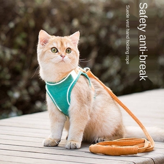 Gato tirando cuerda chaleco estilo pecho correa Anti rotura suelta linda excursión perro correa caminar gato
