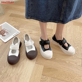 mary jane tela de las mujeres s nuevo verano 2021 de una palabra zapatos de lona moda todo-partido velcro esponja pastel plataforma tendencia