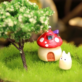 AHOUR lindo Micro paisaje hecho a mano de hadas jardín adorno miniatura estatuilla oficina pequeña artesanía resina miniatura hongo Bonsai decoración/Multicolor (9)