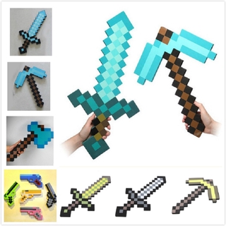 Juego Minecraft Cosplay Prop Eva espuma Steve Creeper diamante Pick ejes pistola Hamaxe espadas modelo niños juguetes regalos (1)