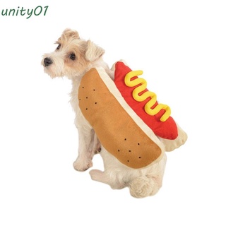 UNITY01 En forma de perrito caliente Ropa de salchicha Suministros Traje de cosplay Disfraz de perro mascota Vestirse Traje de hamburguesa Más cálido Gracioso Cachorro Lindo Traje de cachorro