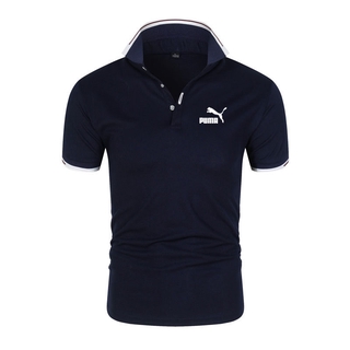 Puma Men's Short-Sleeved Polo Shirt T-Shirt High Quality Fashion Lapel Tennis Shirt Polos Shirt Tops