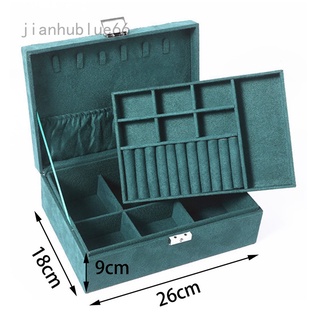 Jianhublue66 Jiutai franela caja De almacenamiento De joyas anillos creativos Verde oscuro caja De joyería