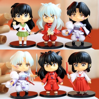 6 Unids/Set Inuyasha Anime Sesshouumaru 10cm PVC Figura De Acción Muñeca Modelo Colección Juguetes De Regalo