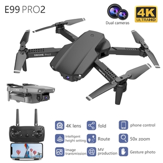 Mini drone Nyr E99 Pro2 com controle remoto 4k 1080p 720p câmera dupla WiFi Fpv antena de câmera helicóptero quadricóptero dobrável