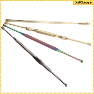 [Ready Stock] 4Pieces Stainless Steel Ear Pick Ear Wax Cleaner Earpick Curette Earwax Removal Health Stick with Case