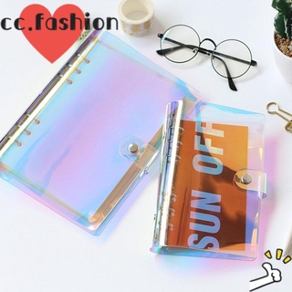 CACTU A5 A6 A7 Office Supplies Laser Binder Glitter Planner Clips Notebook Cover NEW Transparent File Folder PVC Diary Book Loose Leaf Ring