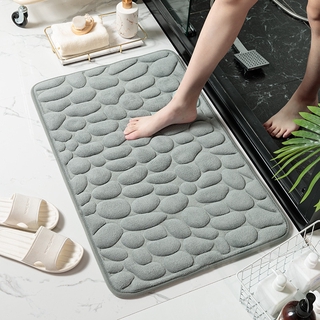 40*60 cm alfombra de baño antideslizante de guijarros de franela almohadilla de piso alfombra de espuma de memoria alfombra de lana coral conjunto colchón para decoración de baño (1)