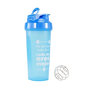 Vaso para proteína shaker gym 750 ml con agitador de esfera de acero inoxidable antiderrames gimnasio deporte