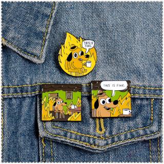 hound dog:this is fine series 01 - broches de dibujos animados 1 pieza divertido pins esmalte mochila botón insignia broche