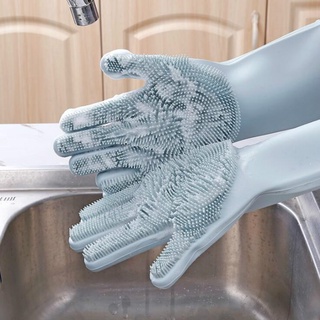 un par de guantes de lavado de platos de cocina de silicona guantes de limpieza mágica de silicona guantes de lavado de platos para el hogar