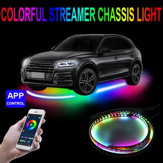 Chasis Del Coche Luz De Atmósfera De Neón RGB Multicolor LED Tira Impermeable-Estilo APP Control Bajo Brillo Flexible Fluyendo
