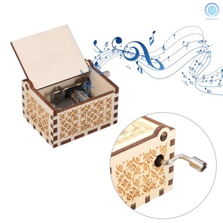 ♫magicplay Wood Music Box Mini Vintage Engraved Hand-Operated Musical Box Birthday Christmas Valentine's Day Exquisite Gift (4)