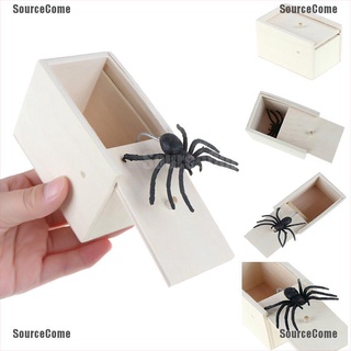 [fuente] Divertida caja de araña de madera oculta en caso de broma juguete de Halloween (1)