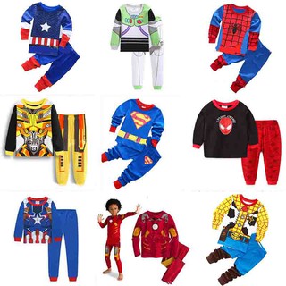 Marvel los vengadores niños de manga larga camisa Cosplay Spider Man Top Terno bebés conjunto Baju bebé navidad Halloween