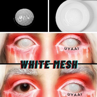 UYAAI 2 pzas/par lentes de contacto de colores/cosméticos/cosméticos para contacto con ojos/lentes blancos rojos Anime Lentillas Rojas Cosplay/malla blanca