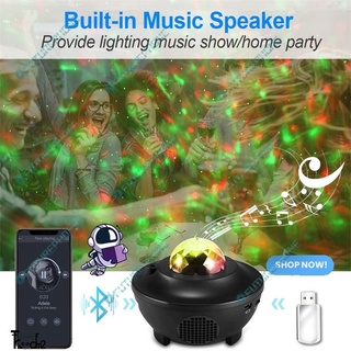 Colorful Starry Projector Light Sky Galaxy Bluetooth USB Voice Control Music Player LED Night Light Romantic Projection Lamp USB LED Galaxy Projector Starry Night Lamp Star Sky Projection Night Light Aurora Starry Sky Lights