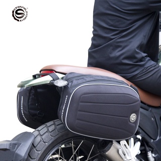 2pc universal motocicleta soft shell impermeable alforjas lateral viaje maleta herramienta hombro negro bolsa