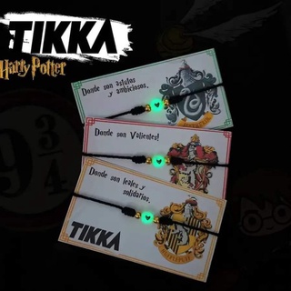 pulseras Harry Potter - Slytherin , Gryffindor y Hufflepuff - brillan en la noche