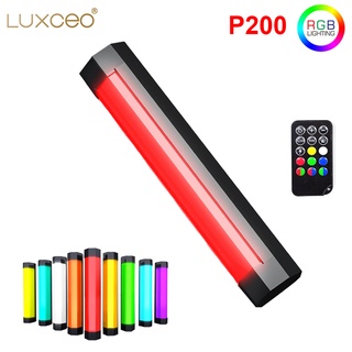 LUXCEO P200 Lámpara de mano RGB Tubo Stick Video Luz suave con control de aplicación para fotografía Producto Disparo 6C Pavotube igual