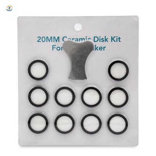 11pcs mist maker kit de mantenimiento, cerámica disco de cerámica clave de disco de piezas de repuesto para la máquina de niebla