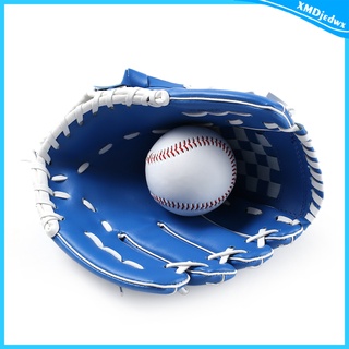[jedwx] Blue Baseball Glove Outdoor Sports Softball Practice Thicken PVC Catcher Thwrower Equipment Size 10.5/11.5/12.5 Rightfor