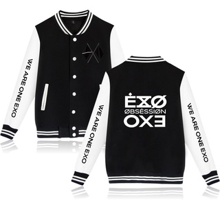 Kpop Exo Sixth Album Obsession Xexo Baseball Sweatshirt Baseball Jacket Clothes Streewears