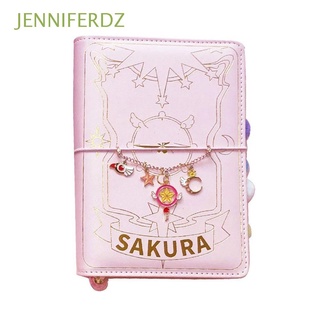 Jenniferdz Binder cuaderno Kawaii diario Sakura rosa Anime A6 planificador diario suministros escolares 6 agujeros hoja suelta