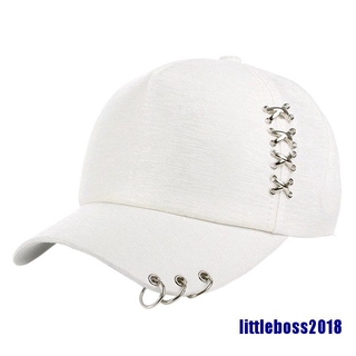 (littleboss2018) kpop sombrero piercing anillo béisbol ajustable gorra hip hop snapback gorra moda (3)