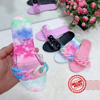 Ladies Flat Slippers Candy Color Ring Sandals Fashion Be Worn Slippers Outside Lightweight Can L2G0