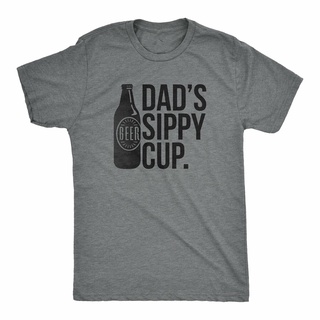 Beer Dads Sippy Cup Funny Fathers Day Drinking Men's Short Sleeve T-Shirt 100%Cotton O-Neck Oversize Birthday Christmas Day Gift For Husband or Boyfriend