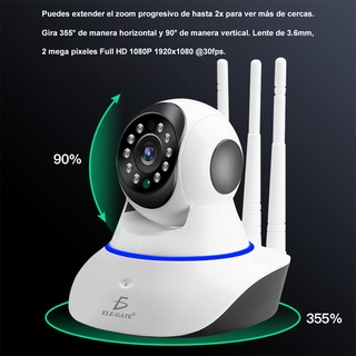 Camara Seguridad Ip 3 Antenas Wifi Full Hd Vision Nocturna Con Alarma Casa Oficina WEB243 (3)