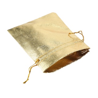 100 piezas de papel de oro de Organza bolsa de caramelo bolsas de navidad decoración de boda fiesta Favor bolsa de embalaje bolsas de cordón bolsa 9x12Cm (8)