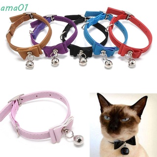 ama01 collar de cachorro mascota perro con campana pajarita collar gato terciopelo ajustable correa de cuello/multicolor