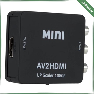 [xmfpytcc] av/rca cvbs a hdmi compatible con 1080p convertidor de vídeo mini av2hdmi adaptador convertidor caja para proyector hdtv set top box
