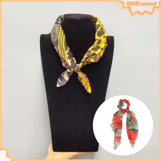[cwmyt] 2 en 1 floral bufanda scrunchie adorno largo diadema lazos cinta lazo, consiste en una banda de goma duradera y una