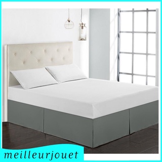 Falda de cama de Hotel de Color sólido, gota Premium de 38 cm, envoltura de cama con plataforma para base de colchón (6)