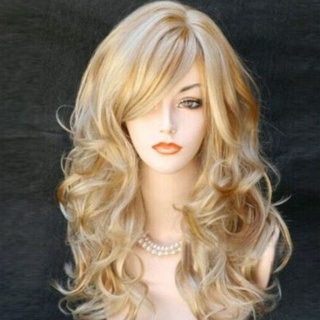 peluca de 62 cm mix ondulado largo ondulado largo para mujer resistente al calor cosplay cabello sintético peluca completa