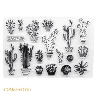 COMEY Cactus Silicone Clear Seal Stamp DIY Scrapbooking Embossing Photo Album Decorative Paper Card Craft