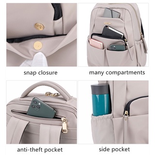 mingke portátil bolsa de 13 14 pulgadas mochila mochila para mujeres multi-bolsillo oficina señora estudiante universitario impermeable a prueba de golpes (6)