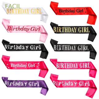 facil multicolor faja de satén regalos cintas de cumpleaños niña purpurina fiesta decoración feliz cumpleaños moda hombro faja