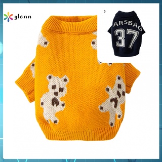 [wa] stock hilo de lana ropa para mascotas de dibujos animados perros cachorro suéter de punto cómodo para exteriores